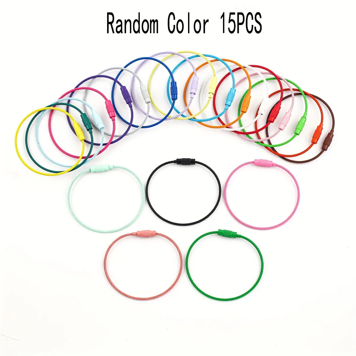 Colorful Stainless Steel Wire Keychains for Organization and Style
