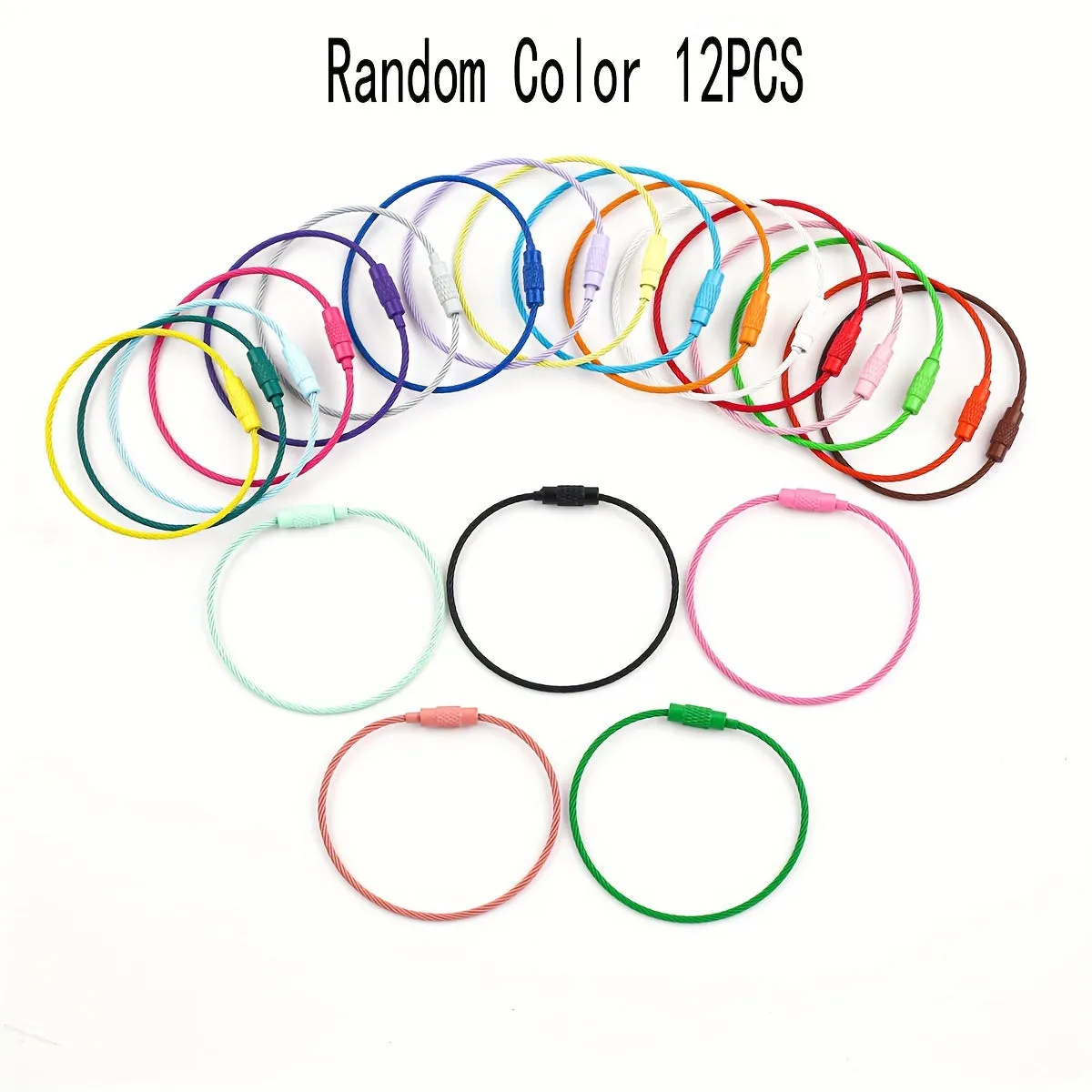 Colorful Stainless Steel Wire Keychains for Organization and Style