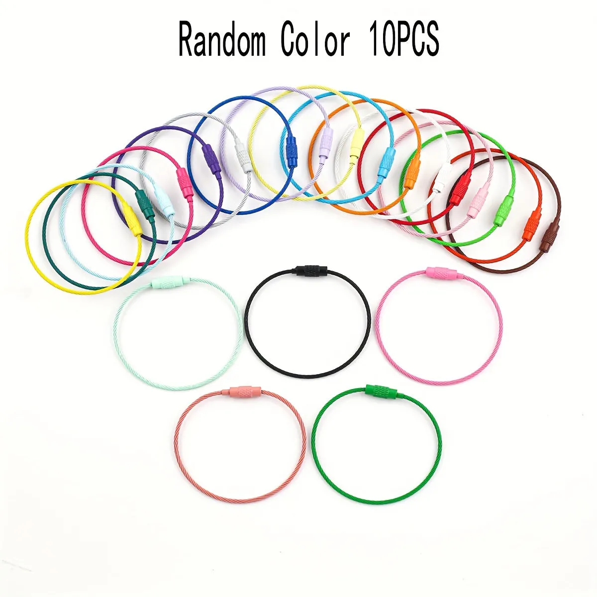 Colorful Stainless Steel Wire Keychains for Organization and Style