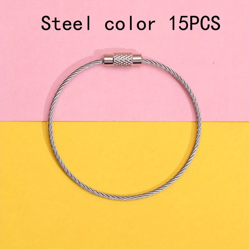 Colorful Stainless Steel Wire Keychains for Organization and Style