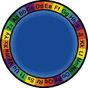 Constructive Playthings® ABC Rainbow 6' Rug, Blue - Circle