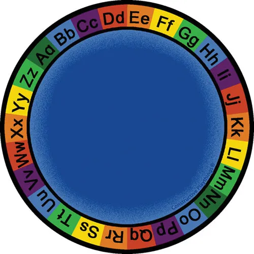 Constructive Playthings® ABC Rainbow 6' Rug, Blue - Circle
