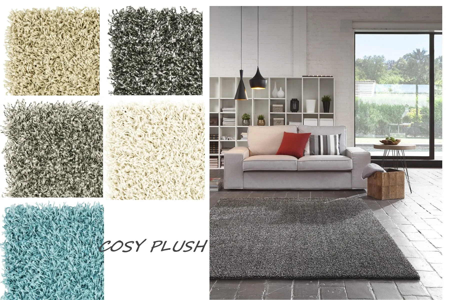 Cosy Plush Soft Shaggy Rug (Cream, 120 x 170cm)