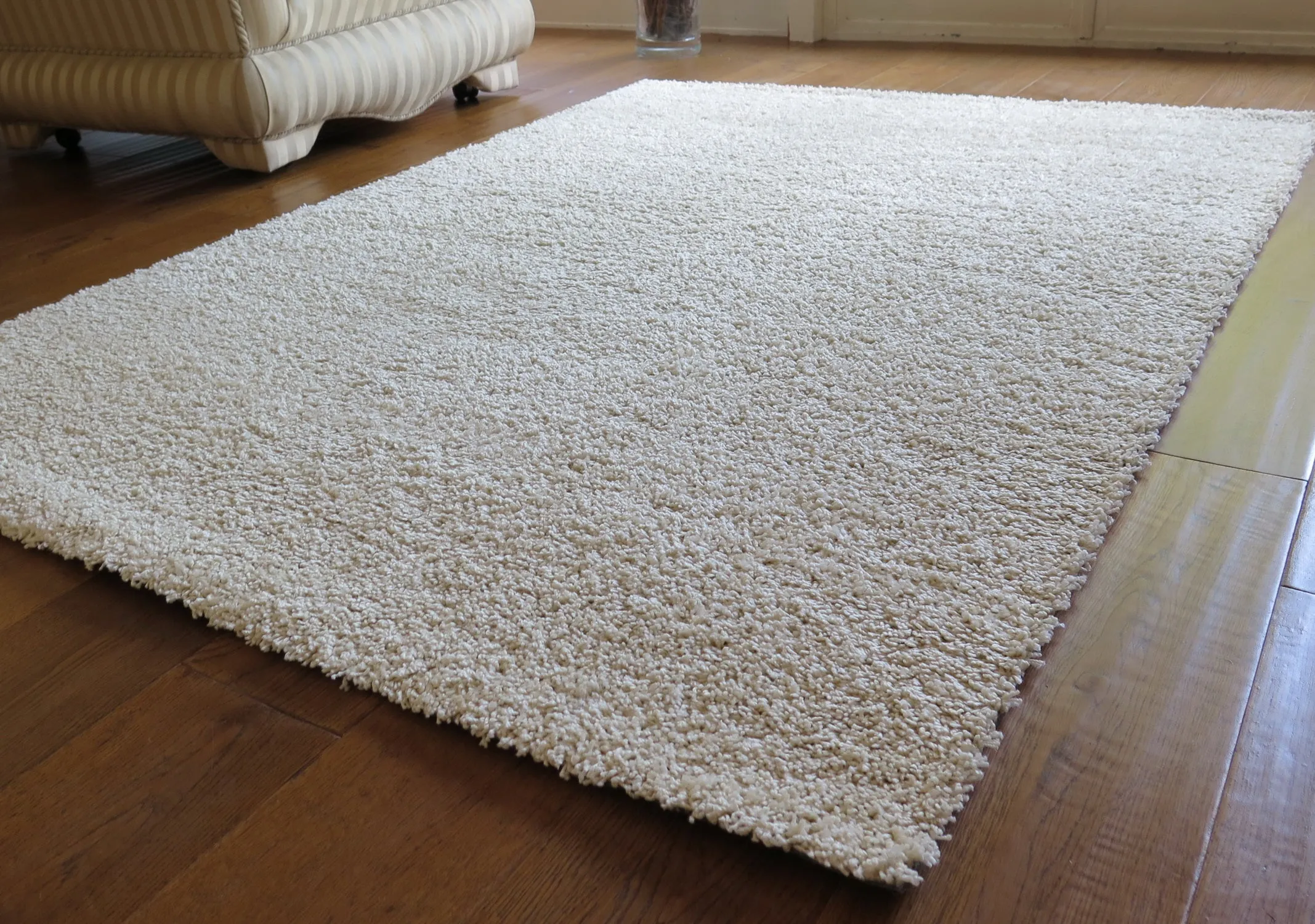 Cosy Plush Soft Shaggy Rug (Cream, 120 x 170cm)