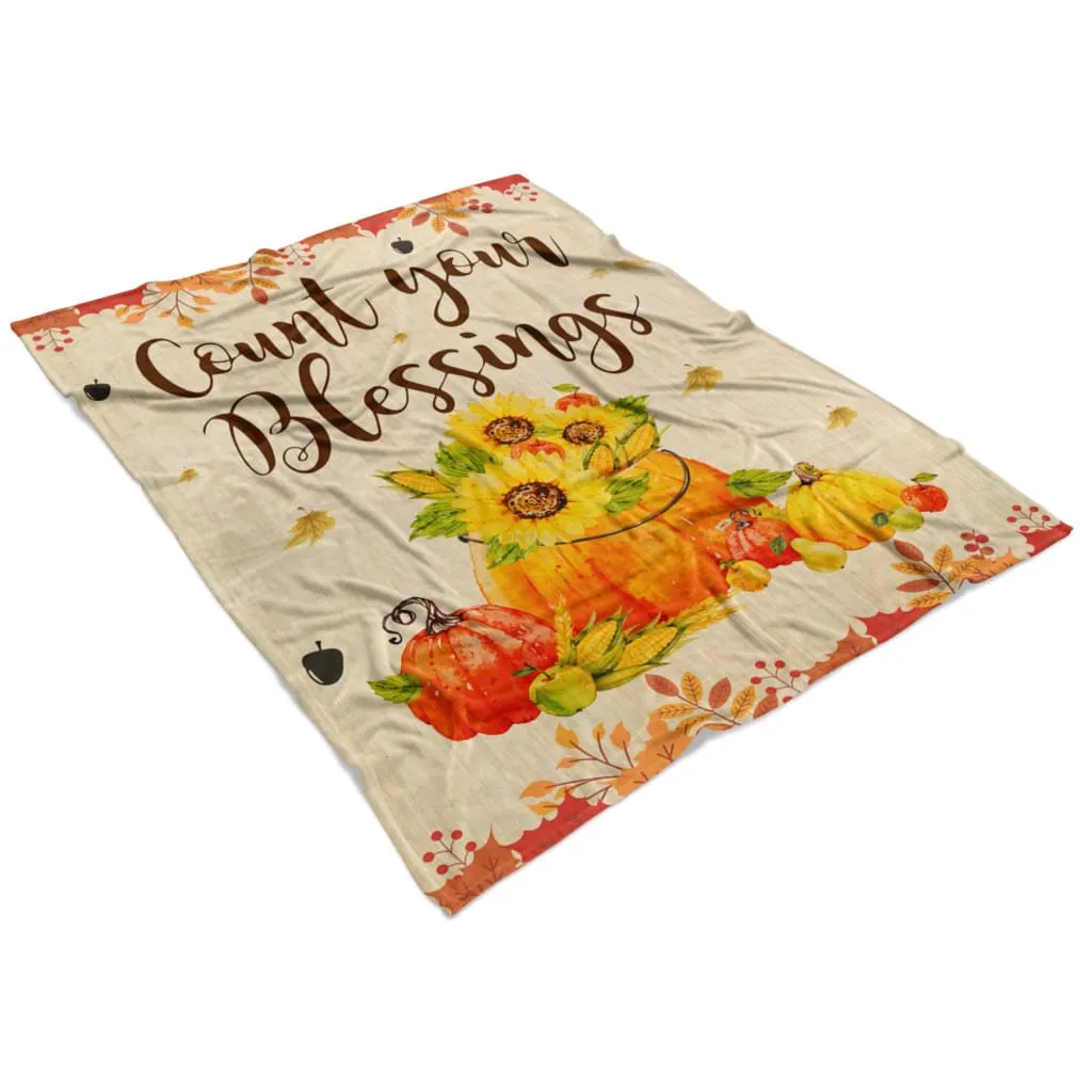 Count Your Blessings Fleece Blanket - Christian Blanket - Bible Verse Blanket