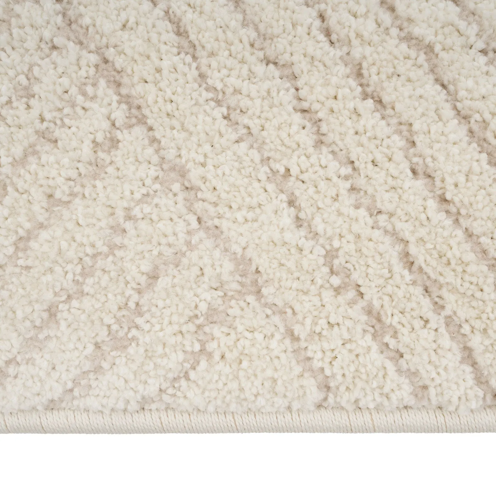 Cream Carved Runner Rug - Affa