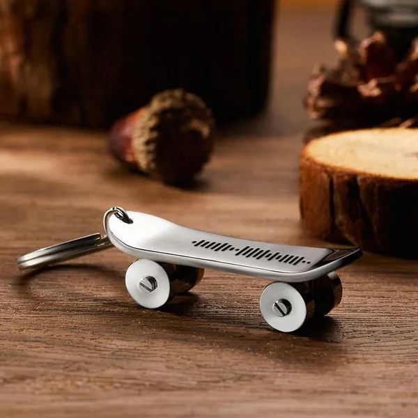 Custom Skateboard Keychain Scannable Music Code Keyrings
