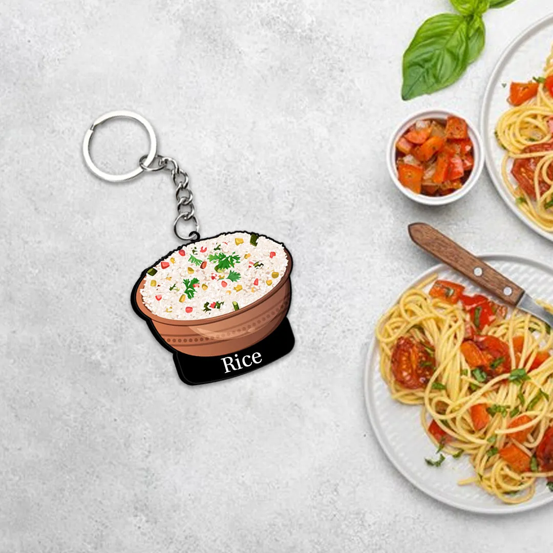 Customized Indian Food Keychain With Name