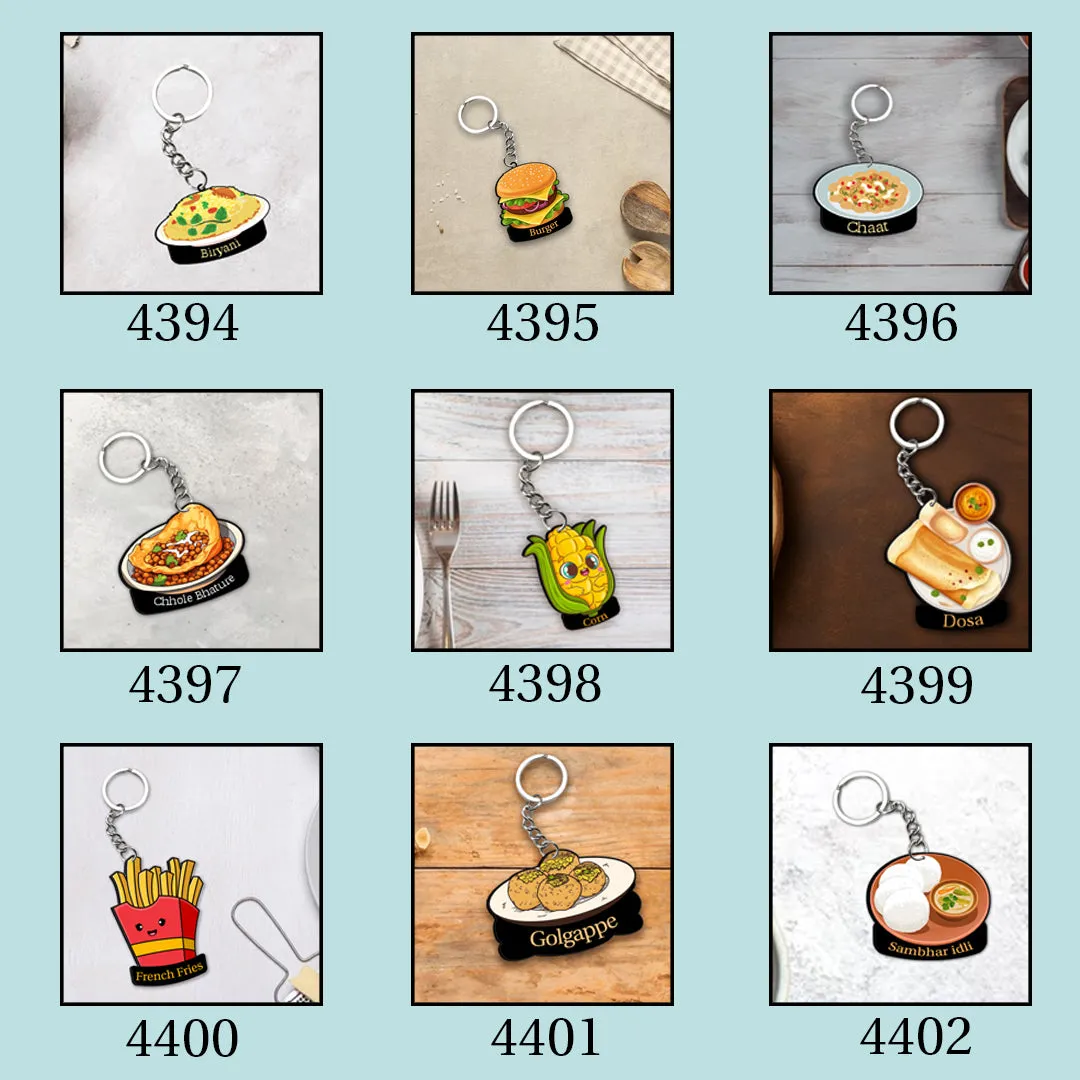 Customized Indian Food Keychain With Name
