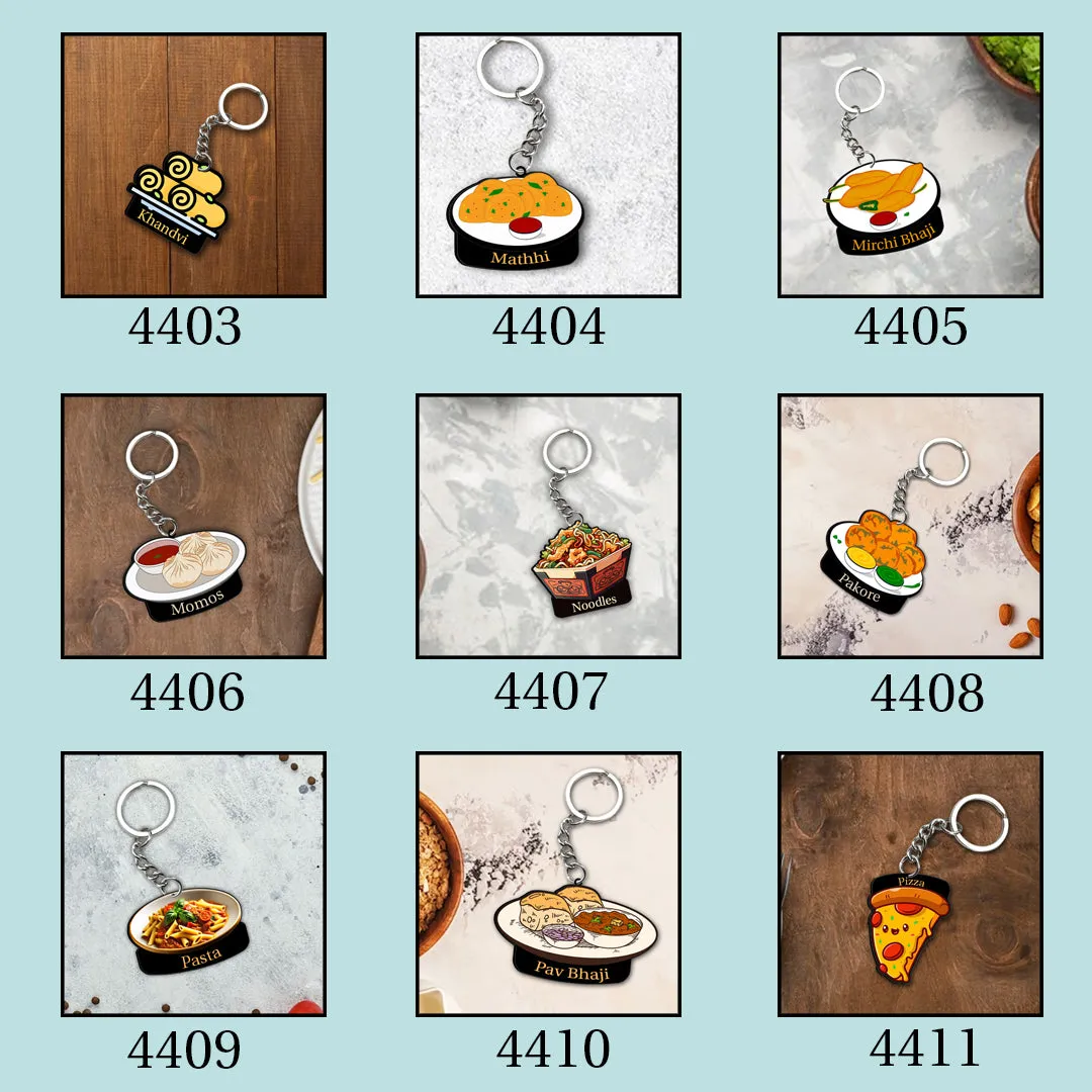 Customized Indian Food Keychain With Name
