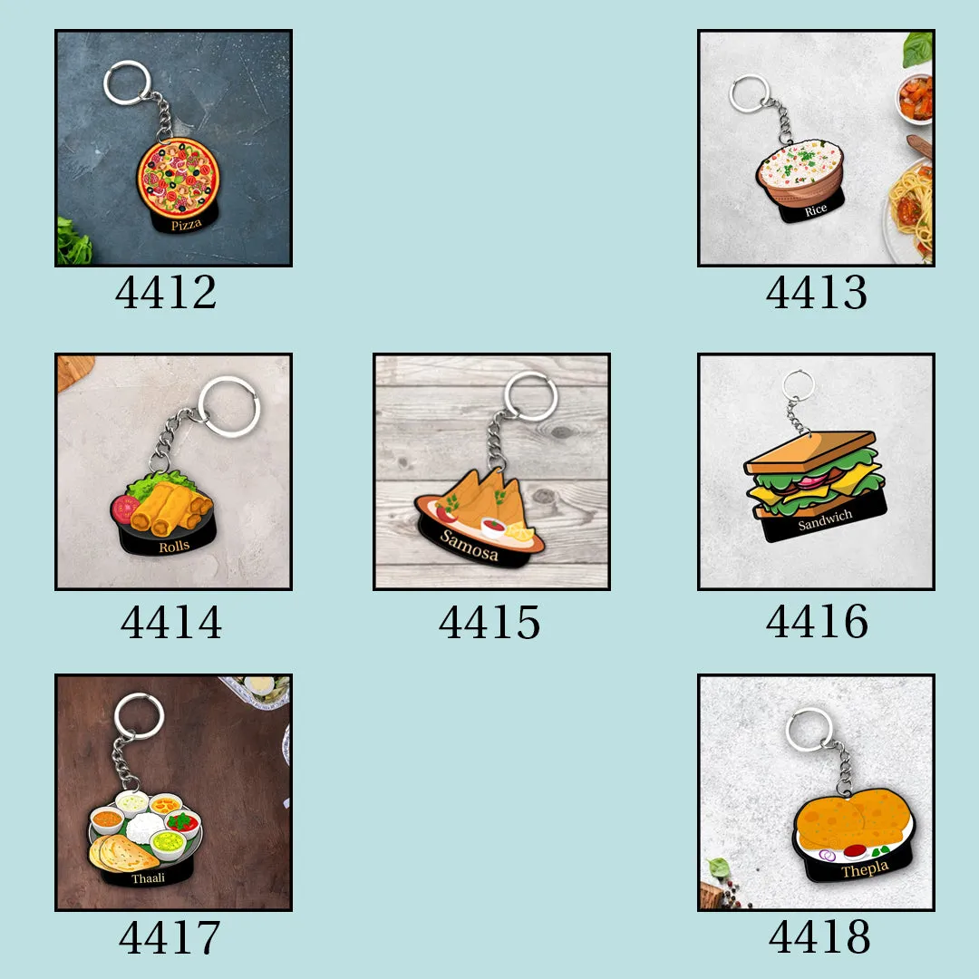 Customized Indian Food Keychain With Name