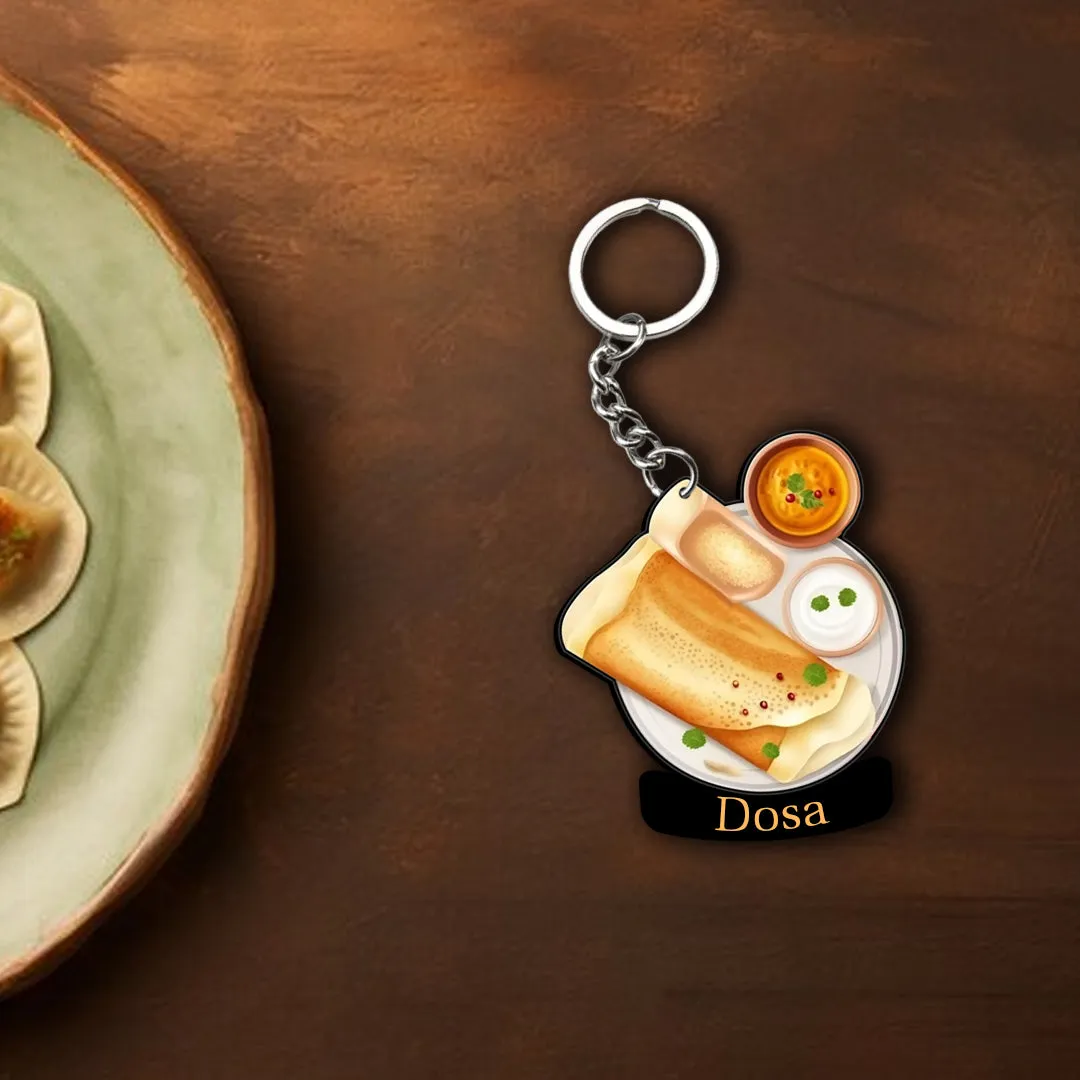 Customized Indian Food Keychain With Name