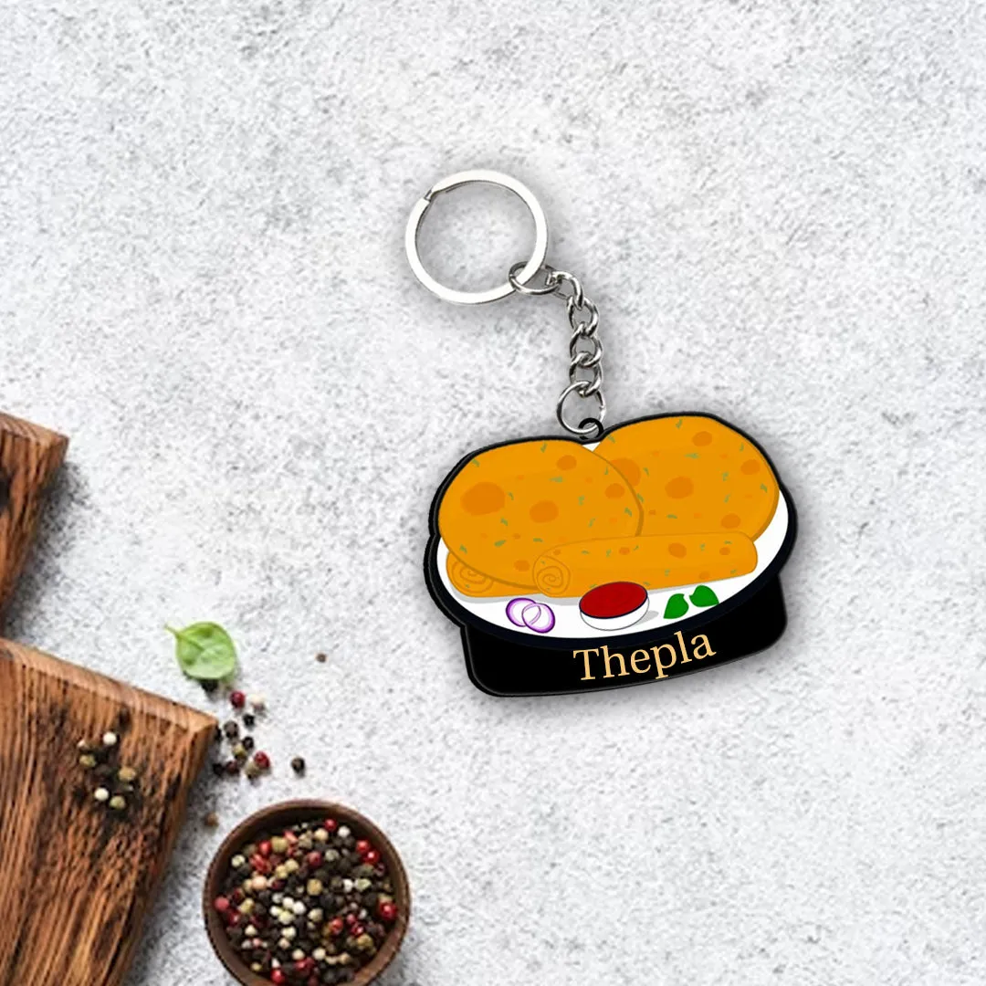 Customized Indian Food Keychain With Name