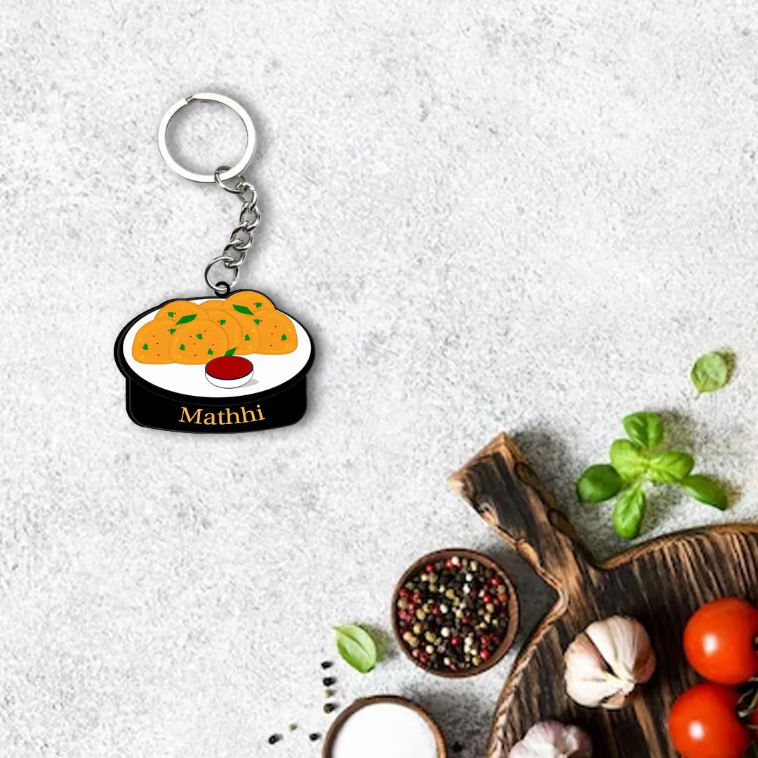 Customized Indian Food Keychain With Name