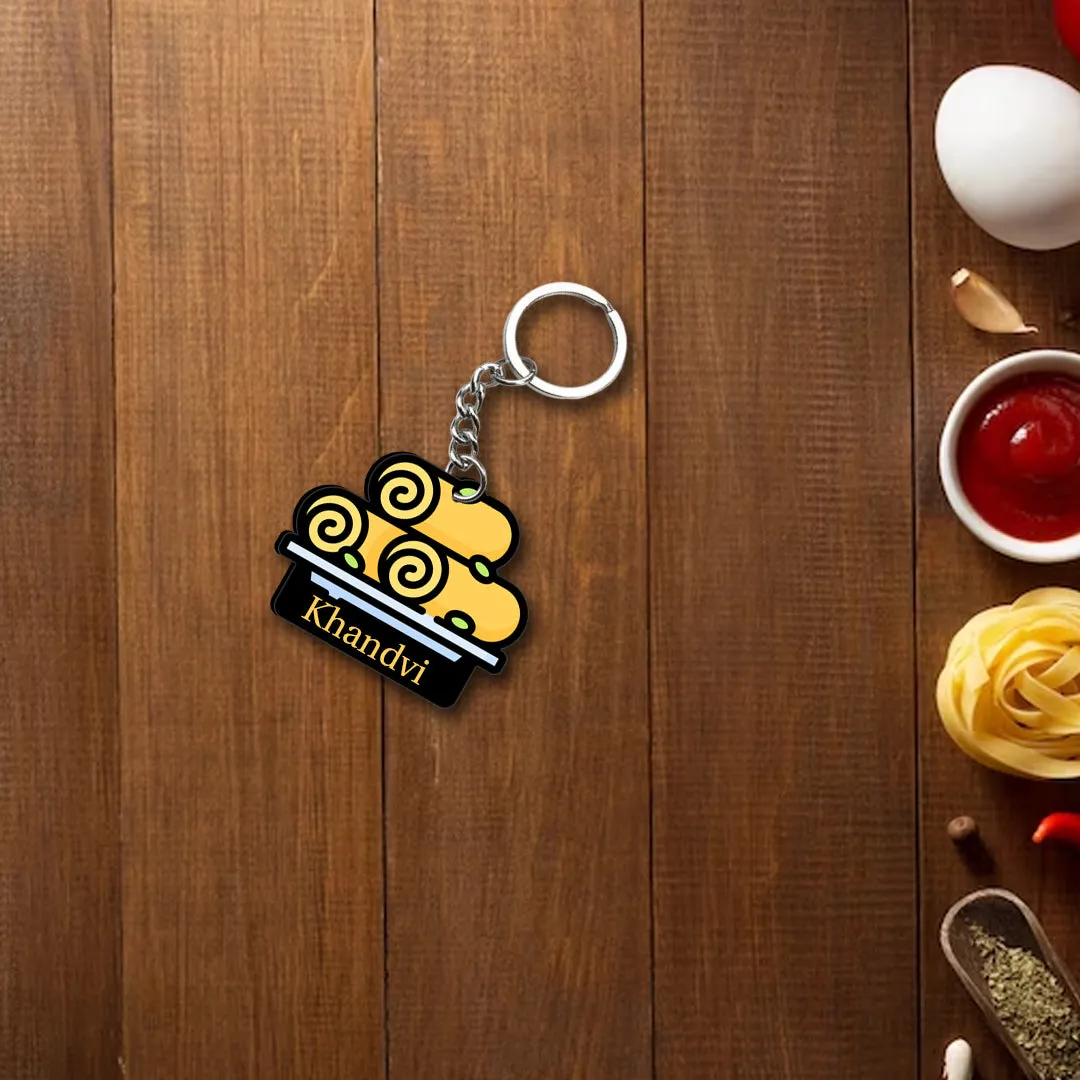 Customized Indian Food Keychain With Name
