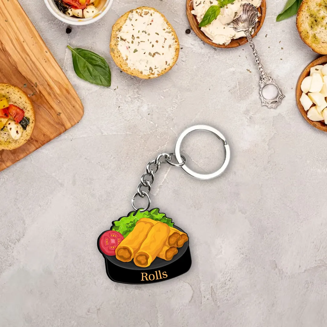 Customized Indian Food Keychain With Name