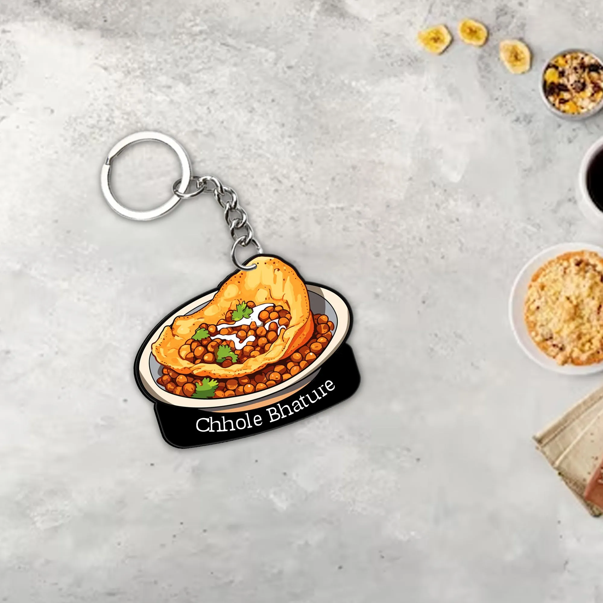 Customized Indian Food Keychain With Name