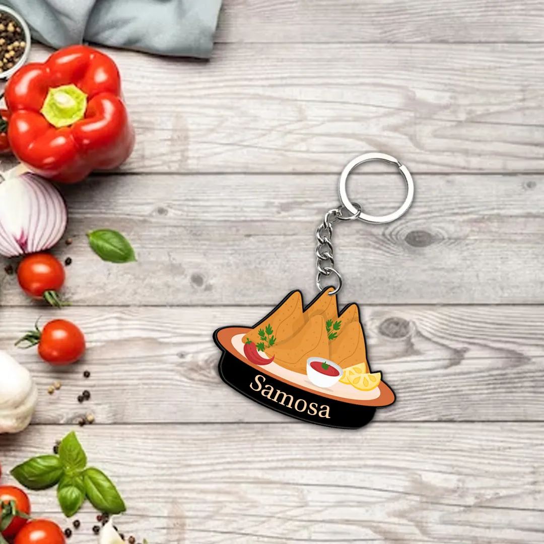 Customized Indian Food Keychain With Name