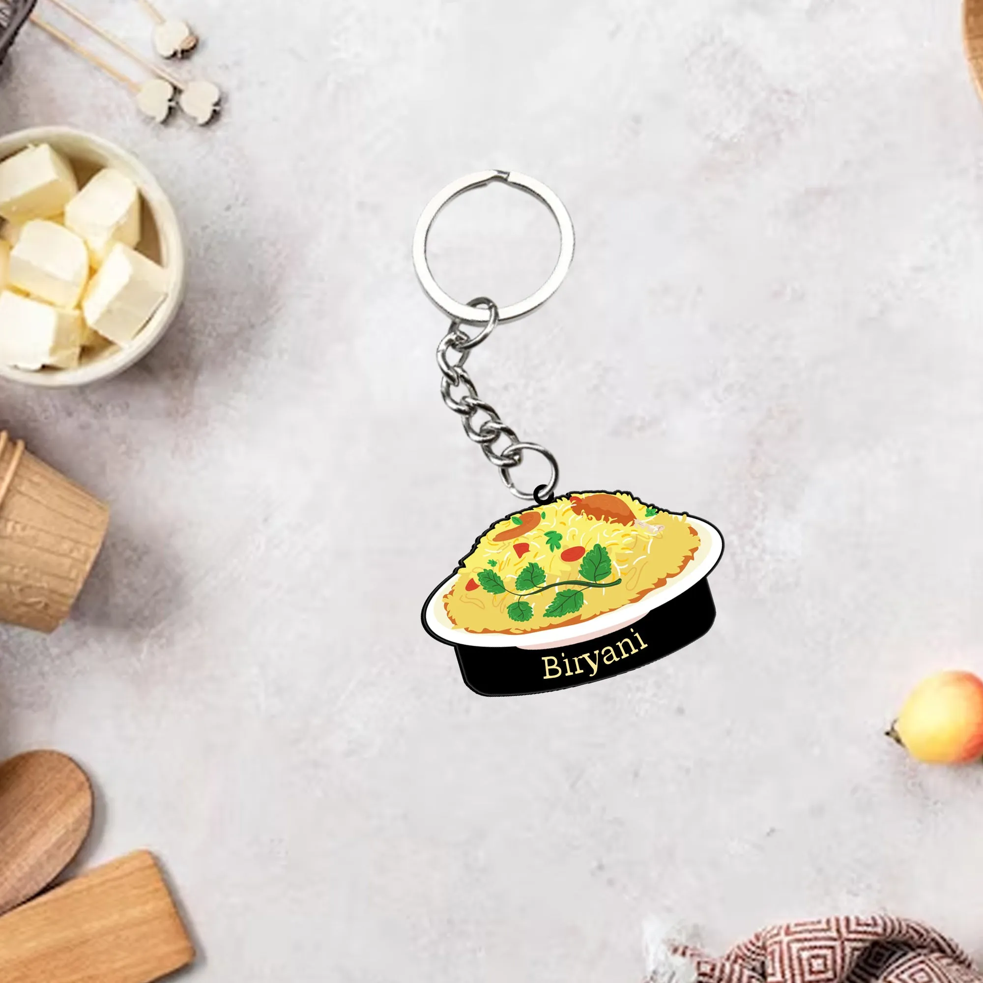 Customized Indian Food Keychain With Name