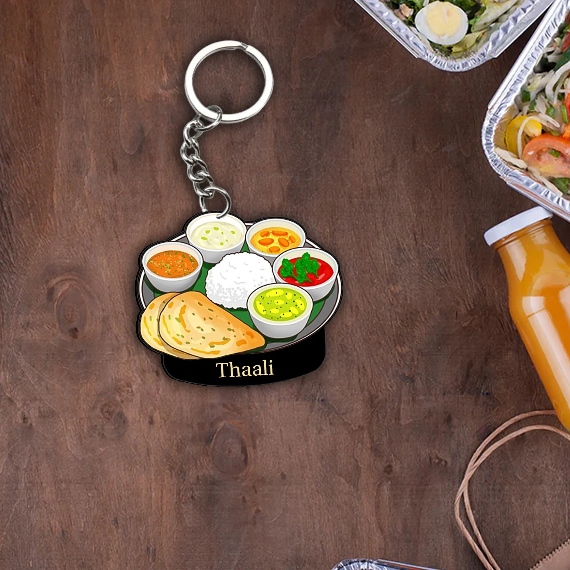 Customized Indian Food Keychain With Name