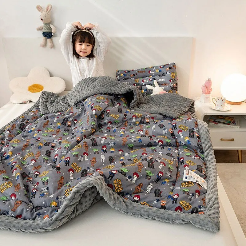 Cute Animal Print Double-Sided Thicken Warm Kids Blanket