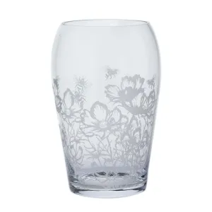Dartington Crystal 25cm Bloom Bees & Cosmos Wide Vase