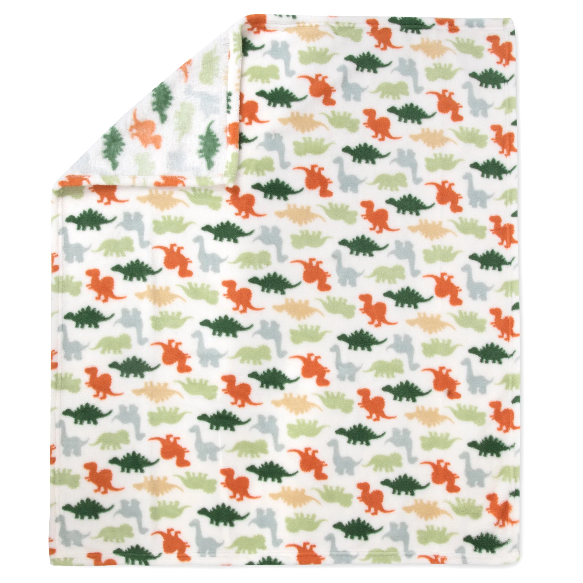 Dinosaur/Camo Printed Blankets 36" x 30" - 2 Pack