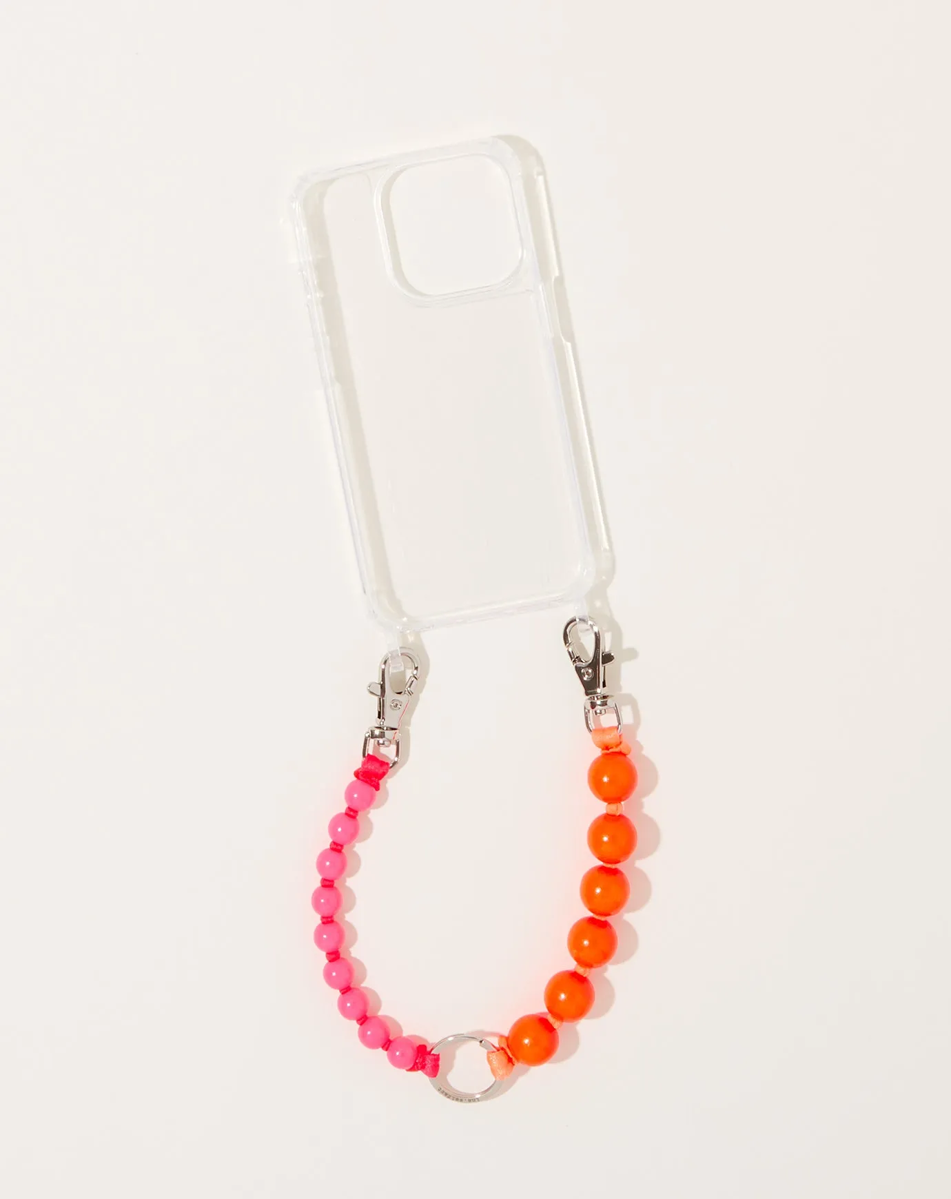 Doppel Handykette Short iPhone Holder in Neon Orange and Neon Pink