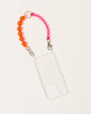 Doppel Handykette Short iPhone Holder in Neon Orange and Neon Pink