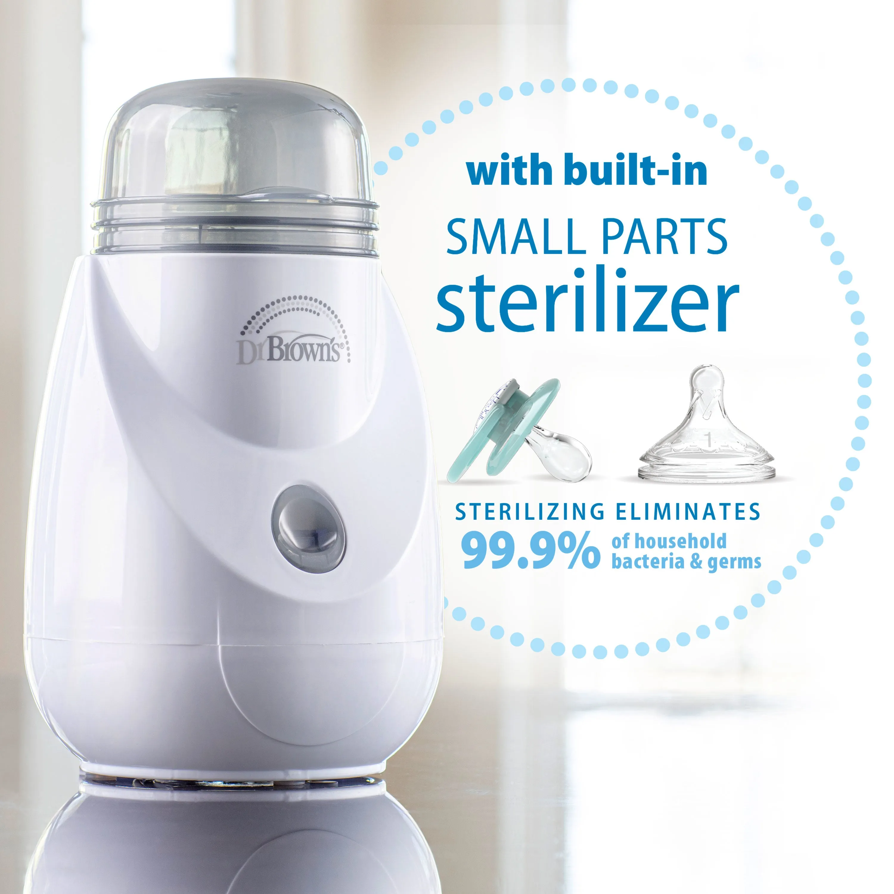 Dr. Brown'S Insta-Feed Bottle Warmer & Sterilizer, E/F Plug, 220-240V Grey & White Birth to 36M