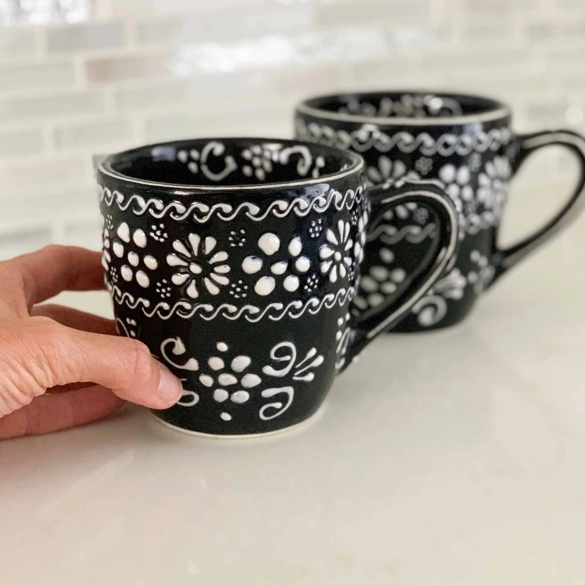 Encantada Handmade Pottery Set of Two Mugs Ink