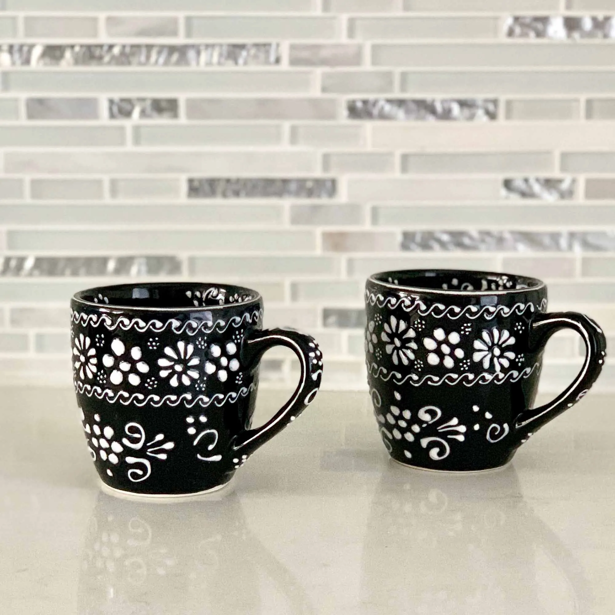 Encantada Handmade Pottery Set of Two Mugs Ink