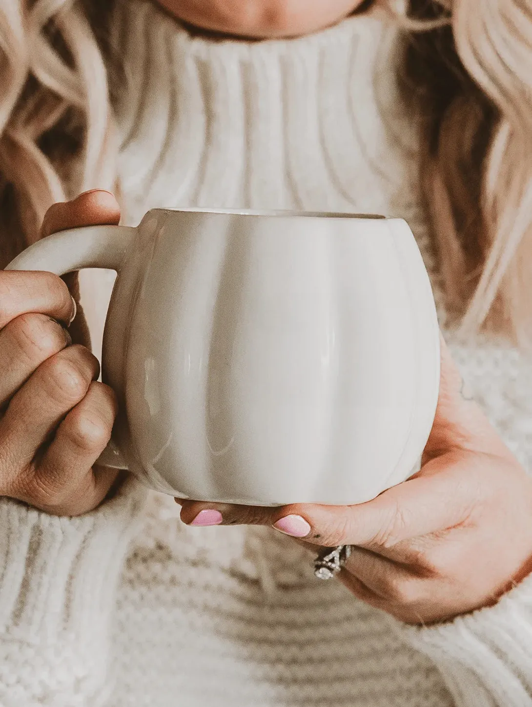 Figurine Coffee Mug - Cream Pumpkin