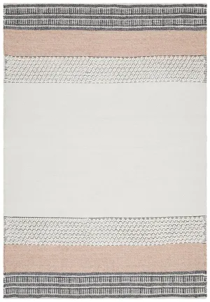 Flatwoven Textured Wool Blend Rug - Peach