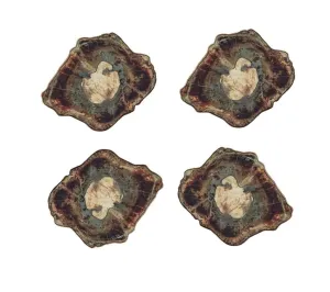 Fossil Drink Coasters in Multi, Set of 4 in a Gift Box