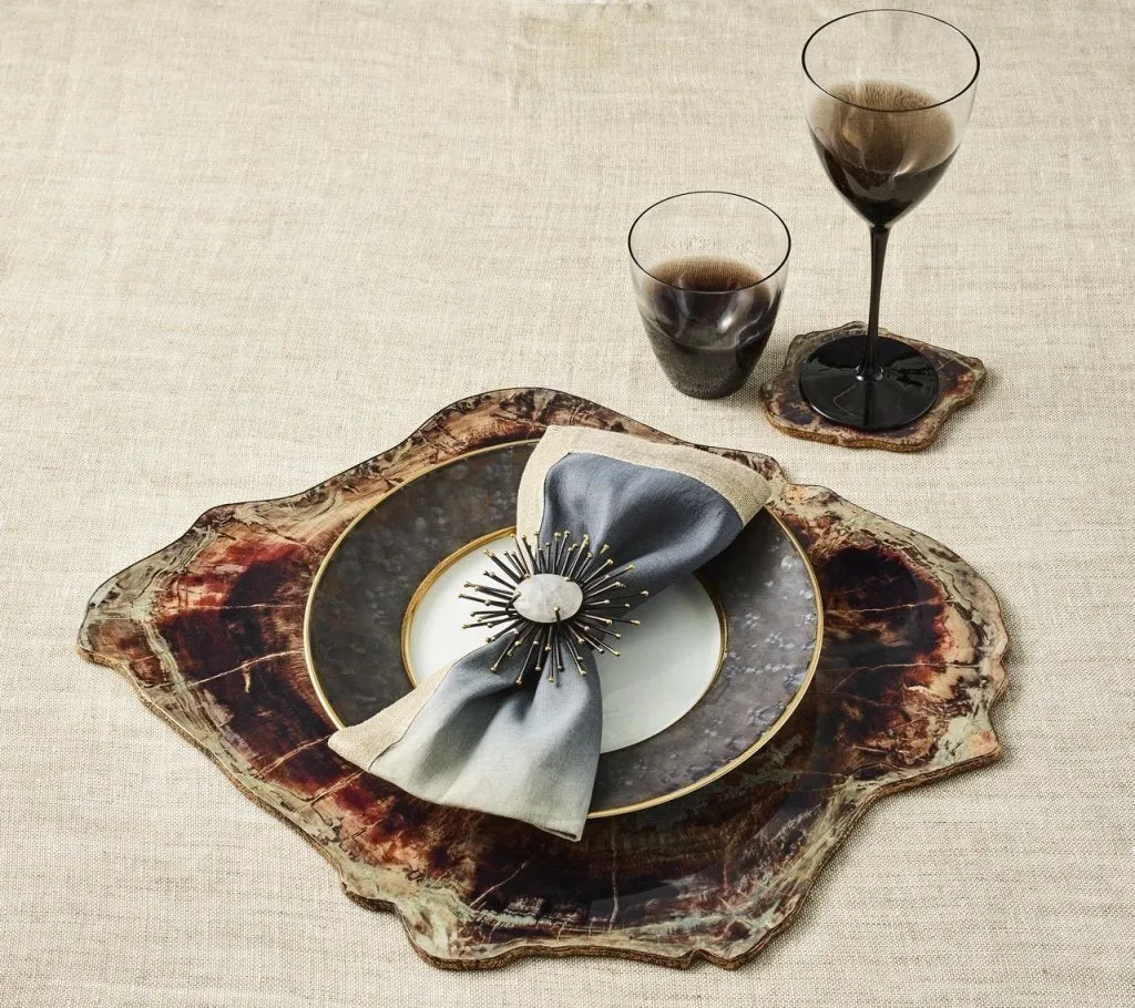 Fossil Drink Coasters in Multi, Set of 4 in a Gift Box