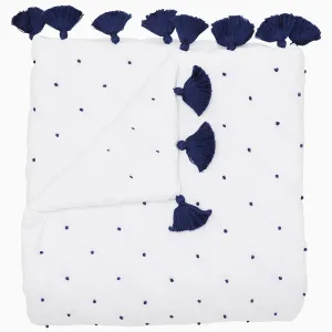 French Knot Indigo Throw