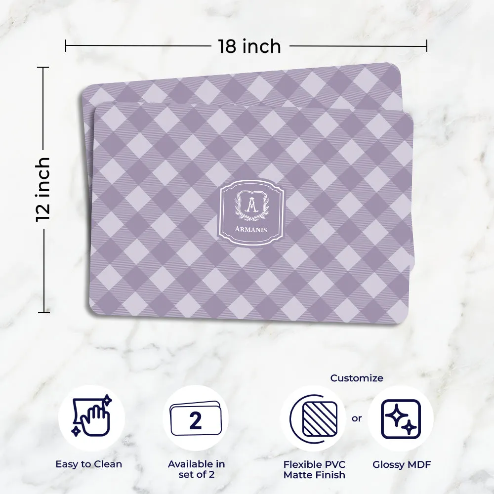 Gingham  Tableware Set (4 Placemats & 4 Casters)