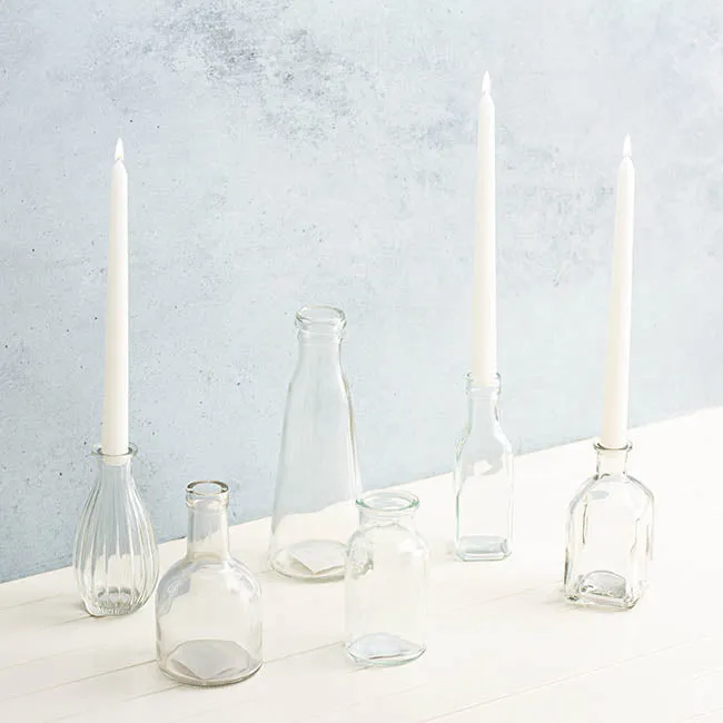 Glass Vintage Evelyn Bottle Bud Vase (8.5x22.5cmH) Clear