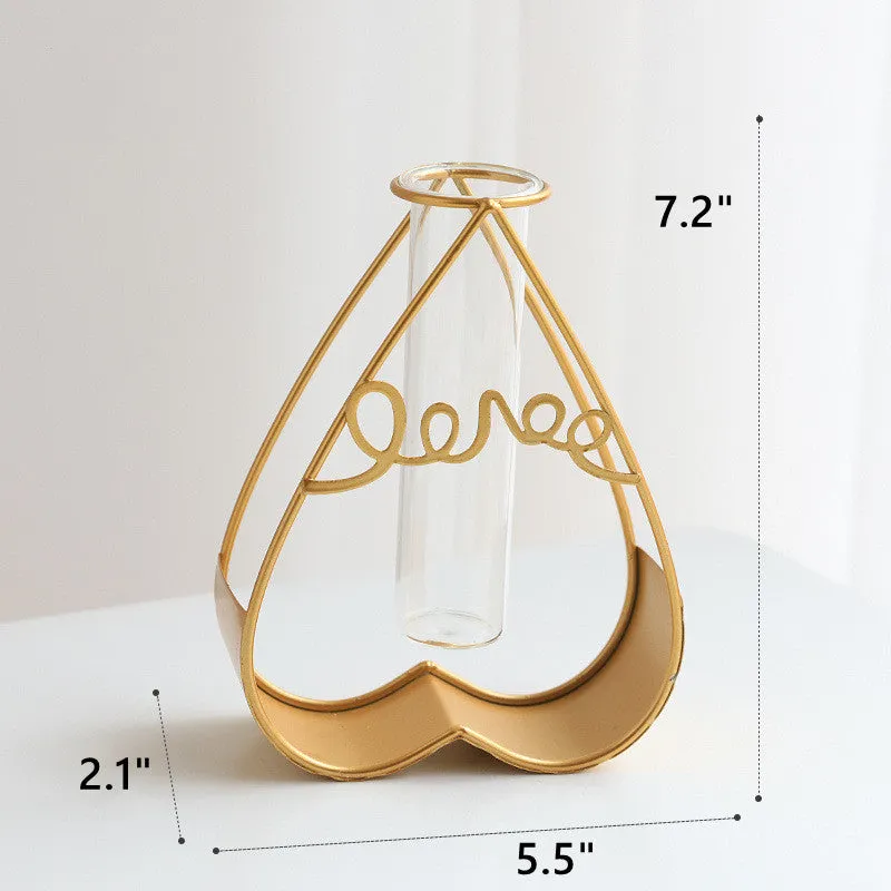 Gold Vases with Glass Tube