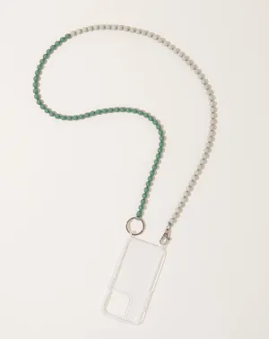 Handykette iPhone Necklace in Light Grey and Salvia on Salvia