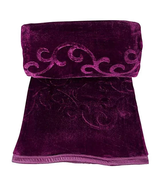 HELGA Super Soft and Warm Light Weight Double Bed Mink Blankets for Mild-Winter (Wine)