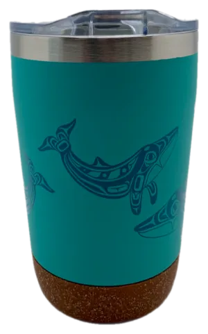 Humpback Whale Totemic Cork Base Travel Mug 12oz