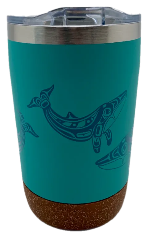 Humpback Whale Totemic Cork Base Travel Mug 12oz