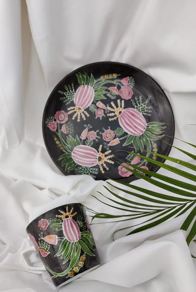 JODI  HAND PAINTED PINE CHAI CUP