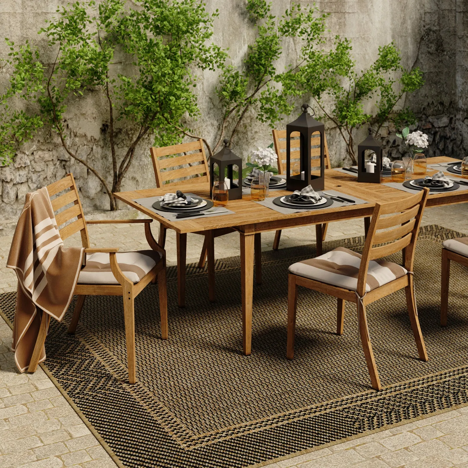 Jute Brown Border Outdoor Rug - Morelle