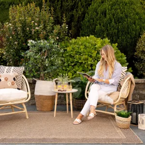 Jute Brown Border Outdoor Rug - Morelle