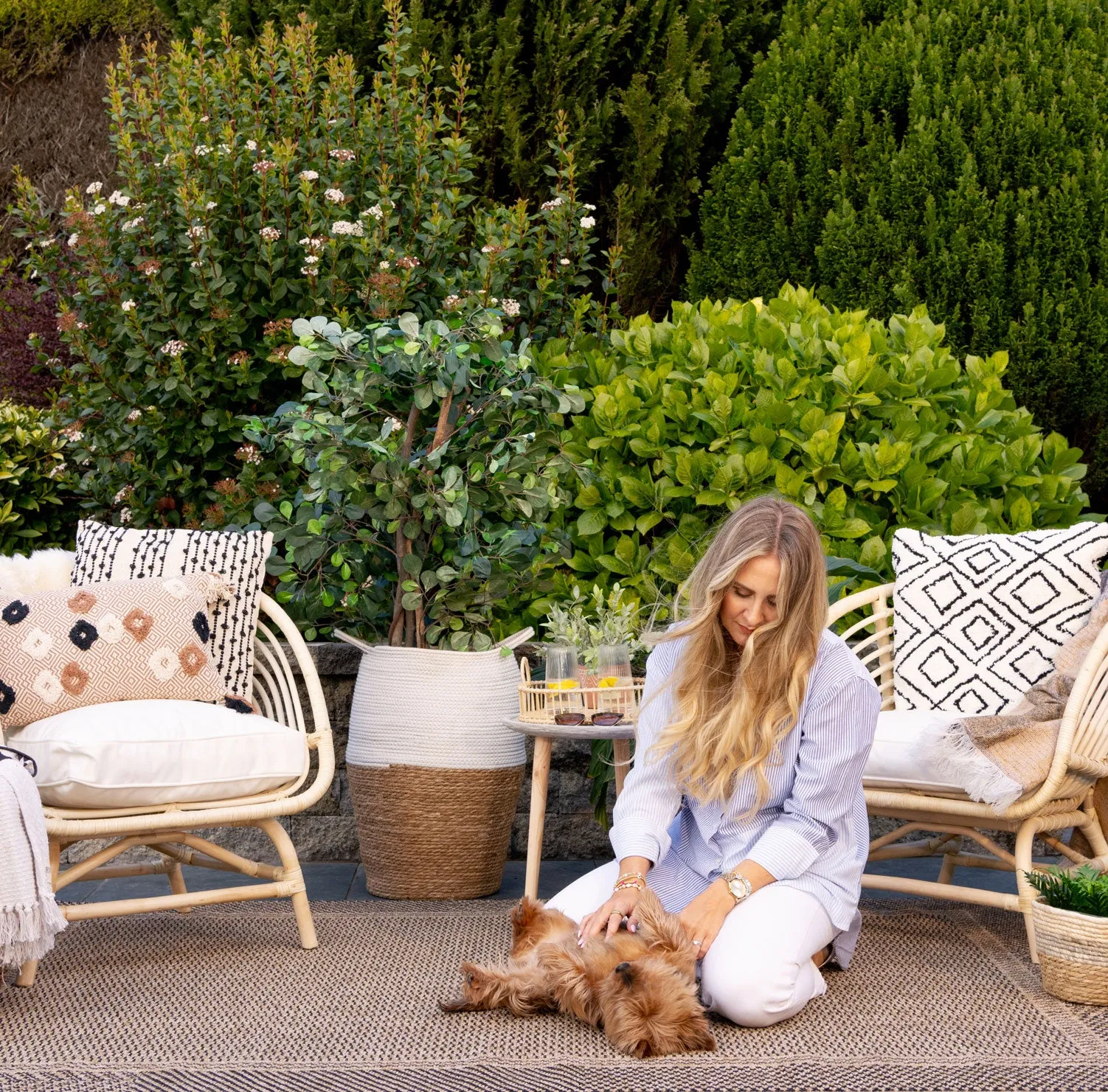 Jute Brown Border Outdoor Rug - Morelle