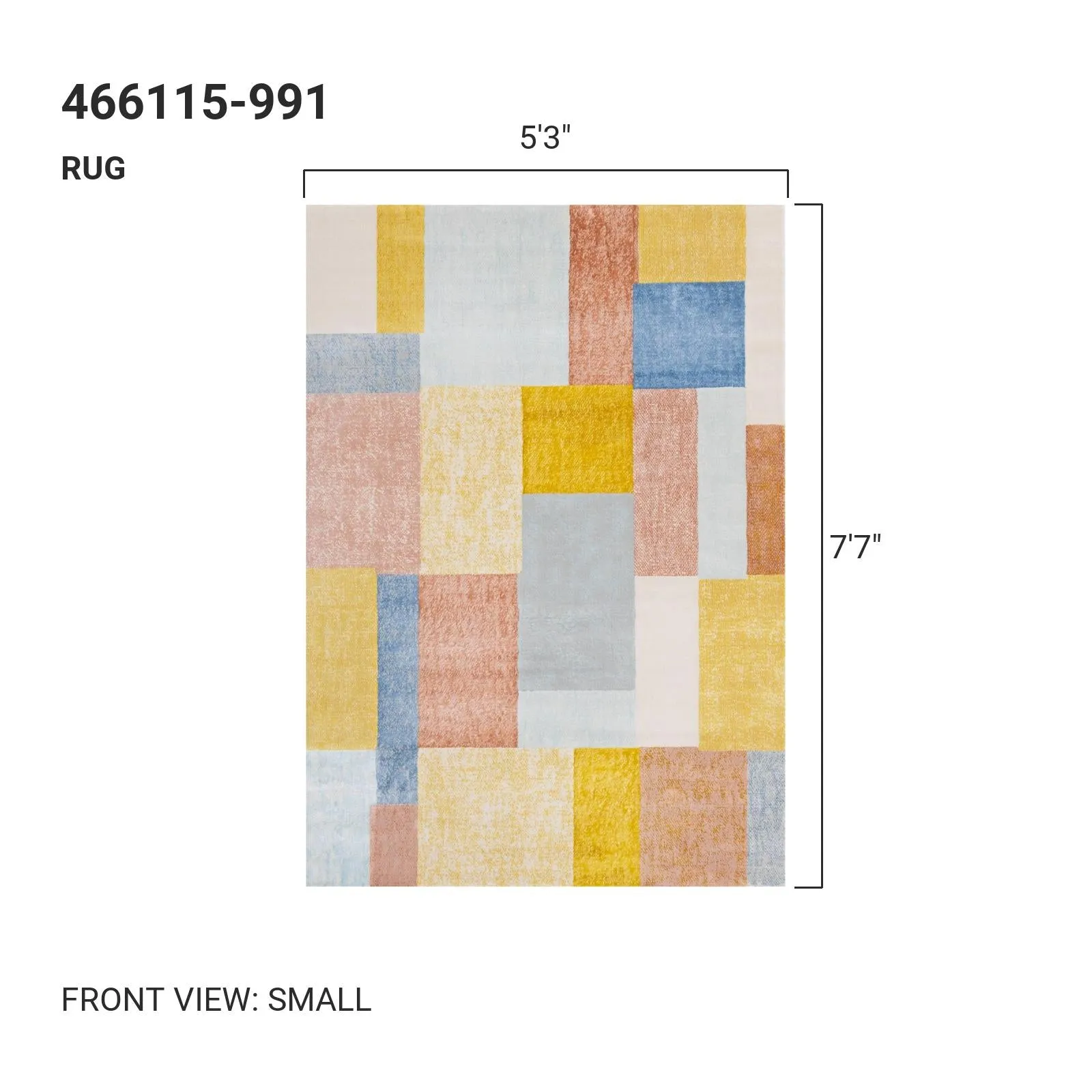 KALI Red Yellow Blue, Shape Rug