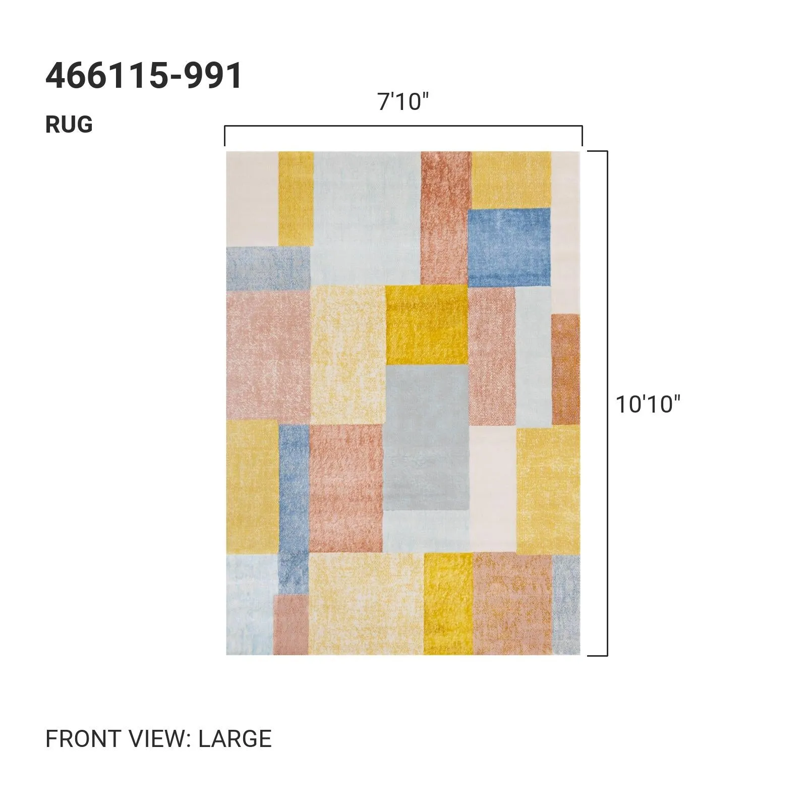 KALI Red Yellow Blue, Shape Rug